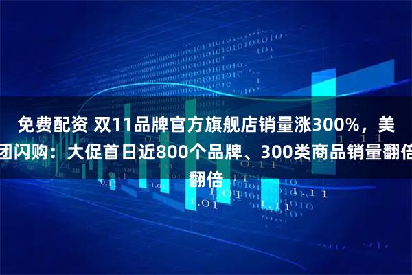 免费配资 双11品牌官方旗舰店销量涨300%，美团闪购：大促首日近800个品牌、300类商品销量翻倍
