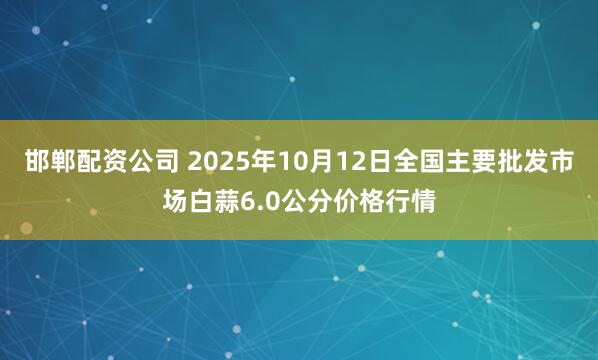 邯郸配资公司 2025年10月12日全国主要批发市场白蒜6.0公分价格行情